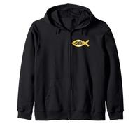 CHRISTIAN ICHTHYS ICHTHUS SYMBOL - JESUS FISH Zip Hoodie