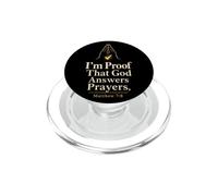 Christian I'm Proof God Answers Prayers Bible Verse Gift PopSockets PopGrip for MagSafe