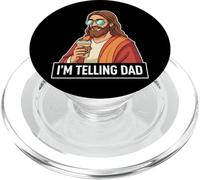 Christian I'M TELLING DAD Funny Jesus Coffee Meme PopSockets PopGrip for MagSafe