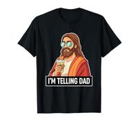 Christian I'm Telling DAD Funny Jesus Coffee Meme T-Shirt