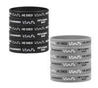 Christian Inspirational Bracelet Wristbands for Men Women,He Came He Died He Arose He Ascended He's Coming Back Witness Silicone Bracelets Jesus Gospel Jewelry Daily Reminder Churches Gift, M