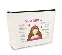 Christian Inspirational Gifts for Women Makeup Bag Bible Verse Travel Cosmetic Bag Religious Gifts for Her Baptism Confirmation Gifts for Girls Christmas Birthday Gifts for Sister Friends Daughter