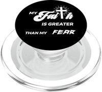 Christian inspirational my faith is greater than fear quote PopSockets PopGrip for MagSafe