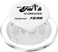 Christian inspirational my faith is greater than fear quote PopSockets PopGrip for MagSafe