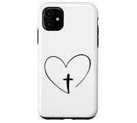 Christian Inspirational Phone Case - Jesus Cross And Heart Case for iPhone 11
