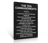 Christian Inspirational Rustic Metal Sign 8x12 inch The Ten Commandments Vintage Tin Sign Wall Art Decor For Home Office Living Room