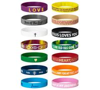 Christian Inspirational Scripture Silicone Wristbands, Unisex Bible Verse Rubber Bracelets for Men Women& Teens, One Size, Silicone, no gemstone