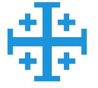 Christian Jerusalem Christian Crusaders Cross Sticker (Red)