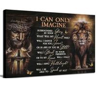 Christian Jesus and the Lion of Judah Canvas Wall Art I Can Only Imagine Scripture Bible Verse Picture Religious Wall Decor Poster Print for Church Living Room Bedroom Office Home Decoration