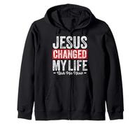 Christian Jesus Changed My Life Ask Me How Zip Hoodie