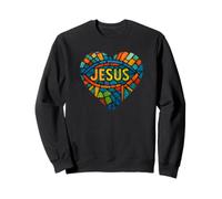 Christian Jesus Christ Name in Heart Shaped Design Sweatshirt