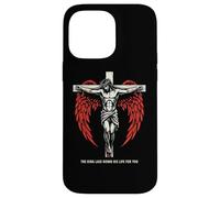 Christian Jesus Cross Angel Wings John 3:16 Bible Verse Art Case for iPhone 14 Pro Max