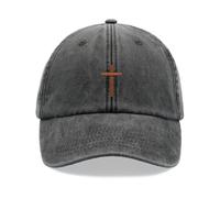 Christian Jesus Cross Baseball Cap Vintage Washed Unisex Dad Hat Low Profile Adjustable Black
