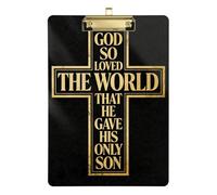 Christian Jesus Faith Cross Black A4 Clip Boards Transparent for Football Softball Coaching Size 9 x 12