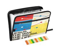 Christian Jesus Faith Modern File Folder Expanding 13 Pockets A4 Letter Size with Zipper Closure for Document Storage Expanding Hanging File Folders carpetas de