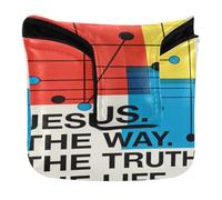 Christian Jesus Faith Modern Golf Mallet Cover Magnetic Closure Golf Putter Headcovers for Mallet Square PU Leather Waterproof