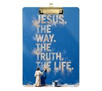 Christian Jesus Faith Modern White A4 clipboard Dental Standard Hole for Homework Pediatric Size 9 x 12
