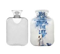 Christian Jesus Faith Modern White hot Water Bottles with Soft Cover 2L hot compresses for The Body for Arthritis Period Cramps Bolsa para agua Caliente para Dolor