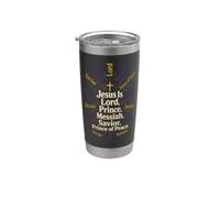 Christian Jesus is Lord Messiah Savior Word Cloud Gift Stainless Steel Insulated Tumbler