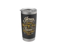 Christian Jesus is Lord Messiah Savior Word Cloud Gift Stainless Steel Insulated Tumbler