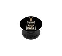 Christian Jesus Is My Boss Faith Gift PopSockets Adhesive PopGrip
