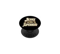 Christian Jesus Is My Superhero Kids Faith Gift PopSockets Adhesive PopGrip