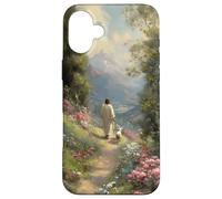 Christian Jesus Leaves the 99 Shepherd Faith Floral Path Case for iPhone 16 Plus