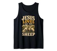 Christian Jesus Loves All His Sheep Faith Gift Tank Top