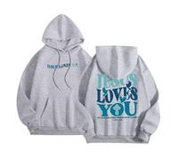 Christian Jesus Loves You Aesthetic Hoodies for Women 2025 Letter Loose Hooded Outfits Trust In The Lord Loose Fit Funny Trendy Casual Graphic Tops Backwoods God Jesus Saves Pullover Grey