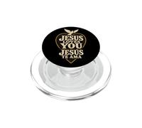 Christian Jesus Loves You Jesus Te Ama Bilingual Gift PopSockets PopGrip for MagSafe