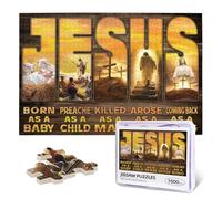 Christian Jesus Puzzles for Adults 1000 Pieces Jesus Christ Jigsaw Puzzles Easter Puzzle Religious Nativity Puzzle, Bible Lamp Sheep Puzzles for Living Room