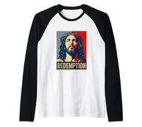 Christian Jesus Redemption Cross Salvation Raglan Baseball Tee