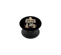 Christian Jesus Saved My Life Amazing Grace Gift PopSockets Adhesive PopGrip
