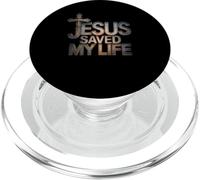 Christian Jesus Saved My Life Cross Faith Bible PopSockets PopGrip for MagSafe