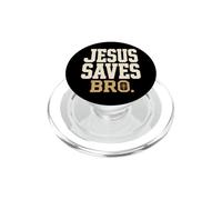 Christian Jesus Saves Bro Faith Gift For Men PopSockets PopGrip for MagSafe