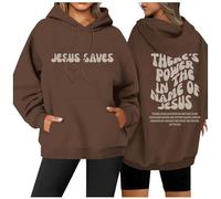 Christian Jesus Saves Hoodie Woman Bible Verse Faith Sweatshirt Aesthetic Pullover Tops Streetwear Gift 2024 Fall