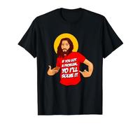 Christian Jesus Solves Problems Funny Faith Humor Value Graphic T-Shirt, Men, Black, M