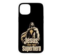 Christian Jesus The Real Superhero Kids Faith Gift Case for iPhone 15 Plus