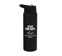 Christian Jesus Took Naps Mark 4:38 Verse Faith Stainless Steel Insulated Water Bottle