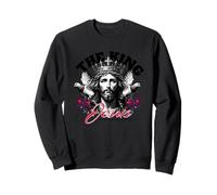 Christian Jesus With Crown And Doves Design Sweatshirt