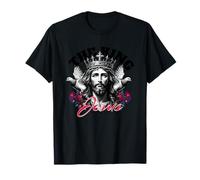 Christian Jesus with Crown and Doves Design T-Shirt