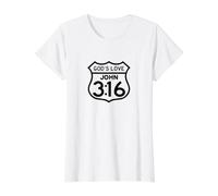 Christian John 3:16 for God So Loved The World Inspired Value Graphic T-Shirt, Women, White, M