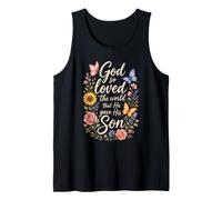 Christian John 3:16 God So Loved Floral Gift Tank Top