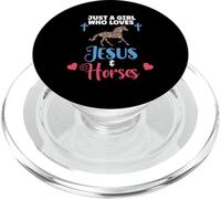 Christian Just a Girl Who Loves Jesus and Horse Lover PopSockets PopGrip for MagSafe