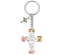 Christian Keyring Gift Religious Bible Verse Clear Acrylic Keychain Inspirational Religious Gifts for Women Men Motivational Faith Baptism Gifts for Friends Colleague Easter Christmas Graduation