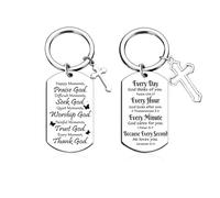 Christian Keyring Pack - Christian Gifts, Christian Gifts For Women, Religious Gifts, Jesus Gifts, Serenity Prayer Key Ring, Jesus Cross Keychain, Christian Gifts For Families, Christian Keyring Pack