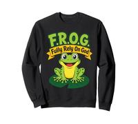 Christian Kids Frog Fully Rely On God Gift Sweatshirt