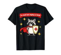 Christian Kids I 'm Small But Mighty in Christ Cute Racoon T-Shirt