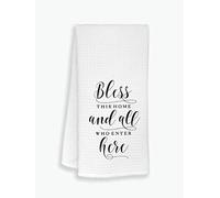 Christian Kitchen Towels Dishcloths,Bless This Home and All Who Enter Here Dish Towels Tea Towels Hand Towels for Kitchen,Religious Gifts for Women Christian Women Faith Mom Family