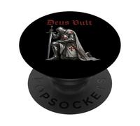 Christian Kneeling Templar Knight - Deus Vult PopSockets Adhesive PopGrip